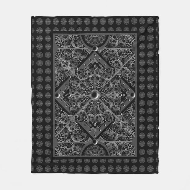 Keramik Lace Black Fleecedecke (Vorderseite)