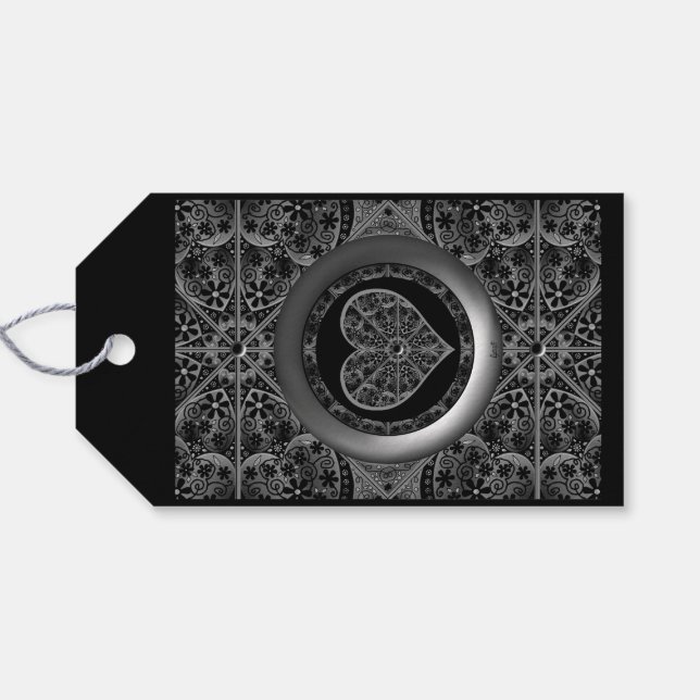 Keramik Lace Black Geschenkanhänger (Rückseite Horizontal)