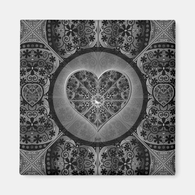 Keramik Lace Black Magnet (Vorne)