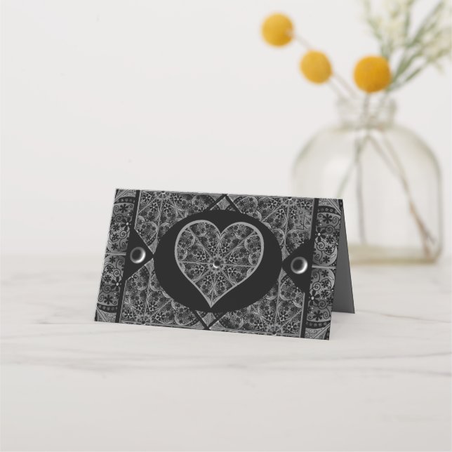 Keramik Lace Black Platzkarte (Rückseite)
