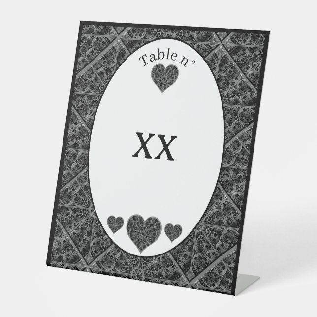 Keramik Lace Black Sockelschild (Vorderseite)