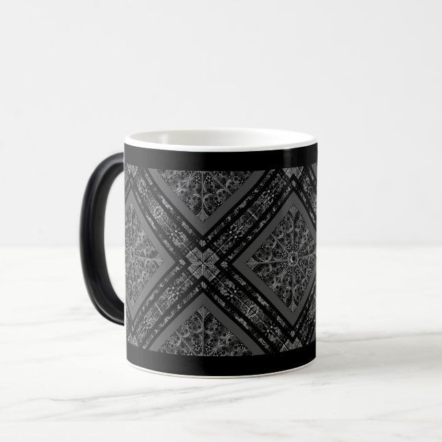 Keramik Lace Black Verwandlungstasse (Vorderseite Links)
