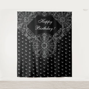 Keramik Lace Black Wandteppich