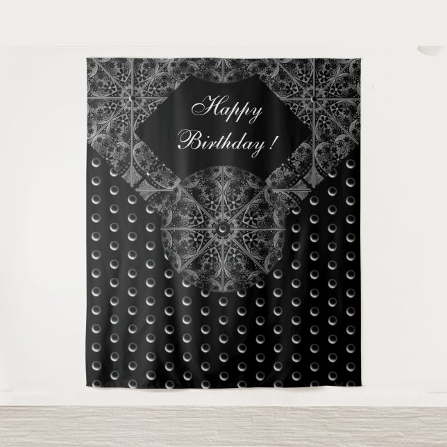 Keramik Lace Black Wandteppich (Vorderseite)