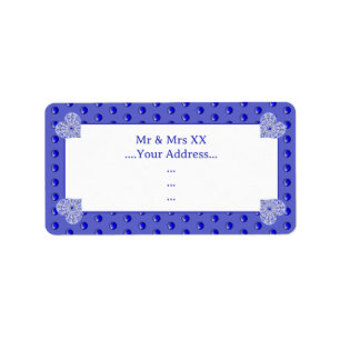 Keramik Lace Blue of Greece Adressaufkleber