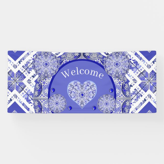 Keramik Lace Blue of Greece Banner (Horizontal)