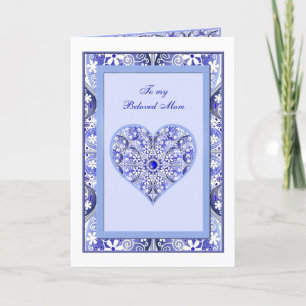 Keramik Lace Blue of Greece Dankeskarte
