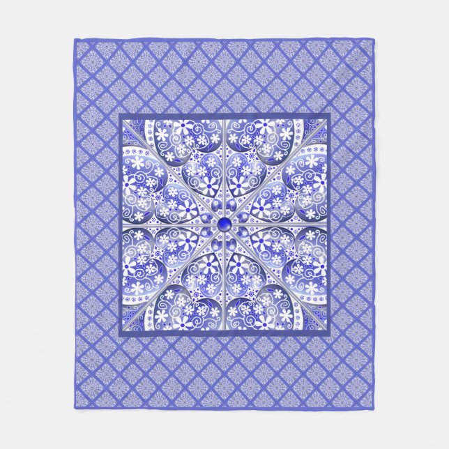 Keramik Lace Blue of Greece Fleecedecke (Vorderseite)