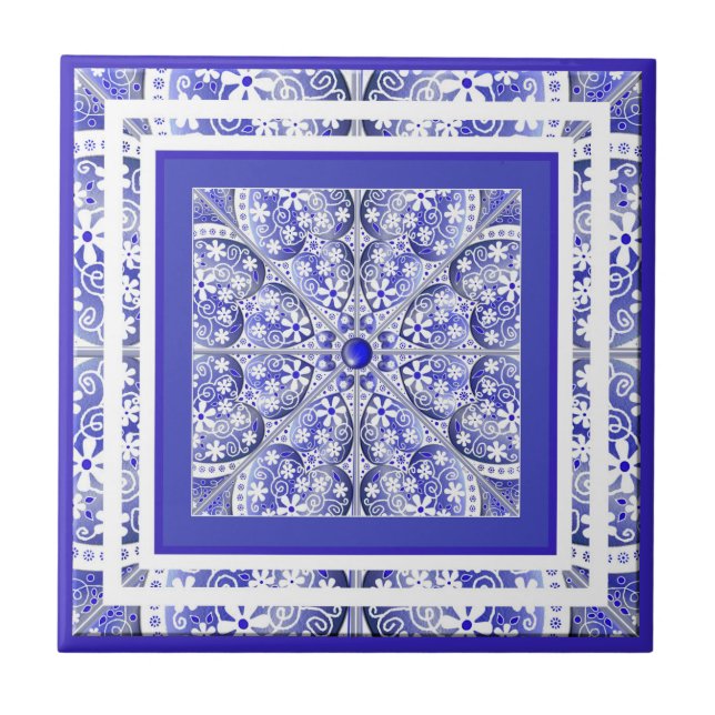 Keramik Lace Blue of Greece Fliese (Vorderseite)