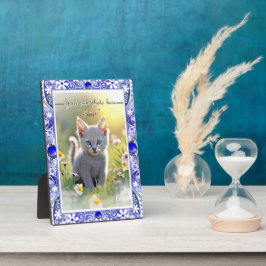 Keramik lace Blue of Greece Fotoplatte