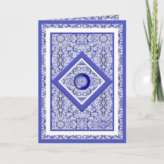 Keramik Lace Blue of Greece Karte (Vorderseite)