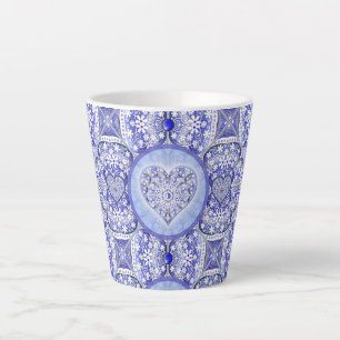 Keramik lace Blue of Greece Milchtasse