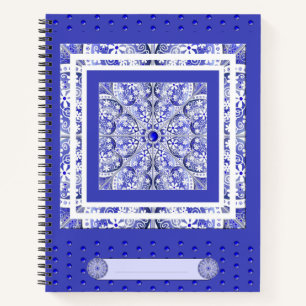 Keramik Lace Blue of Greece Notizbuch