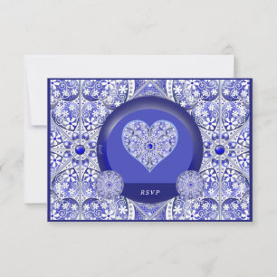 Keramik Lace Blue of Greece RSVP Karte