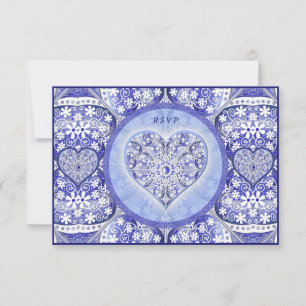 Keramik Lace Blue of Greece RSVP Karte