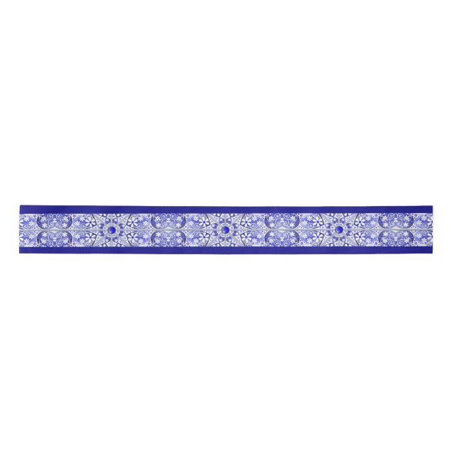 Keramik lace Blue of Greece Satinband (Vorderseite)