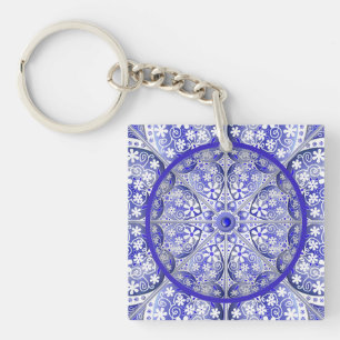Keramik Lace Blue of Greece Schlüsselanhänger