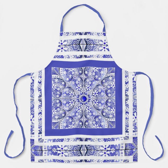 Keramik Lace Blue of Greece Schürze (Vorderseite)