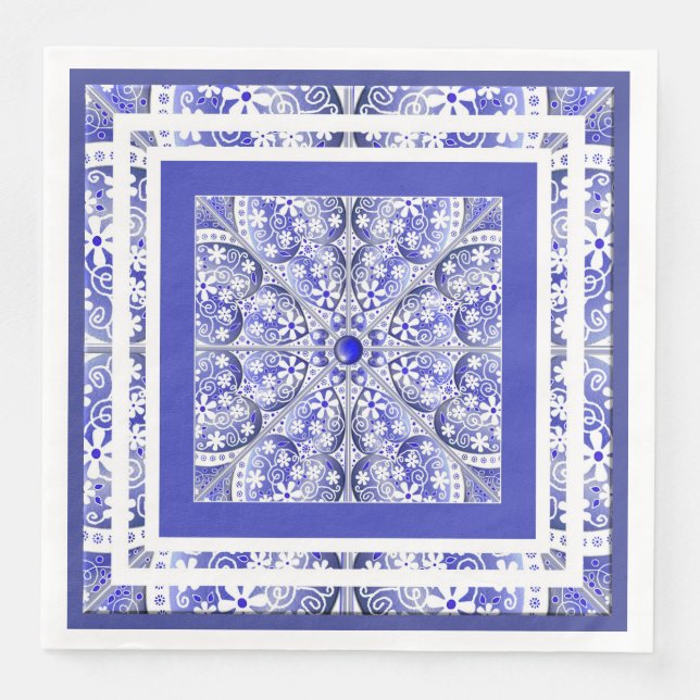 Keramik Lace Blue of Greece Serviette (Vorderseite)