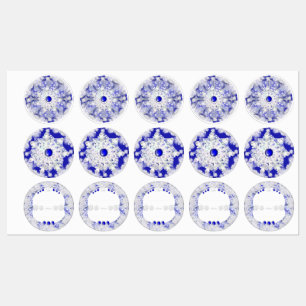 Keramik Lace Blue of Greece & Snowflake Etiketten