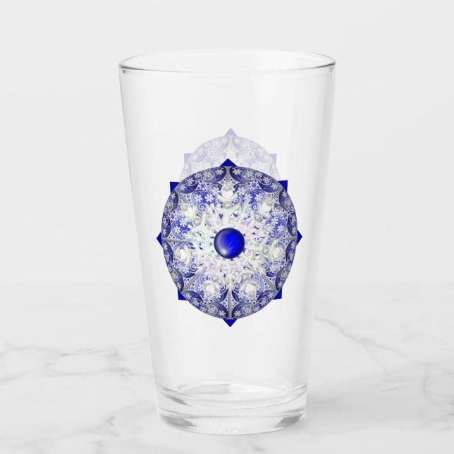 Keramik Lace Blue of Greece & Snowflake Glas (Vorderseite)