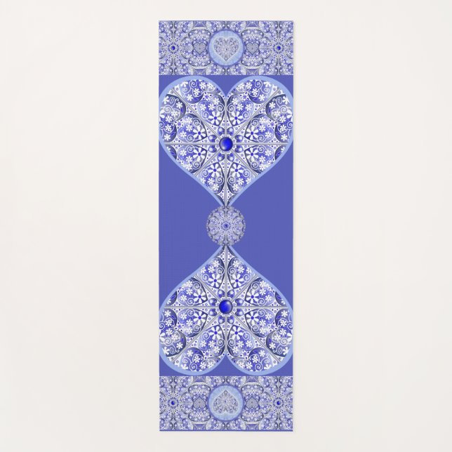 Keramik lace Blue of Greece Yogamatte (Vorderseite)