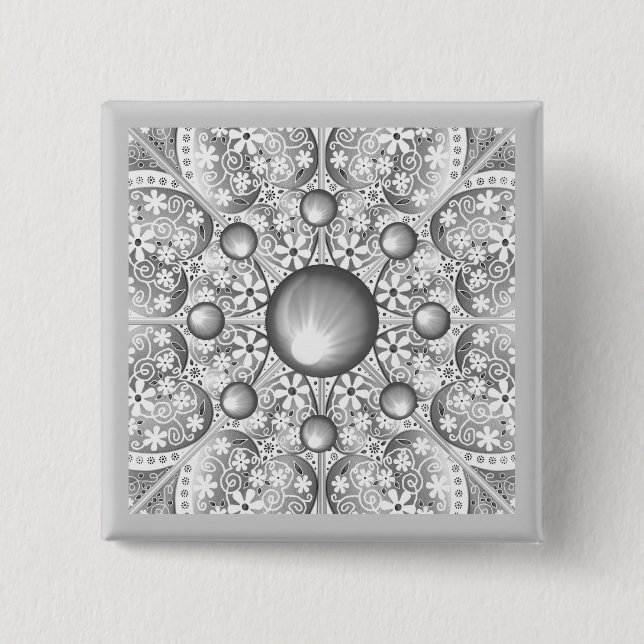 Keramik Lace Gray Button (Vorderseite)