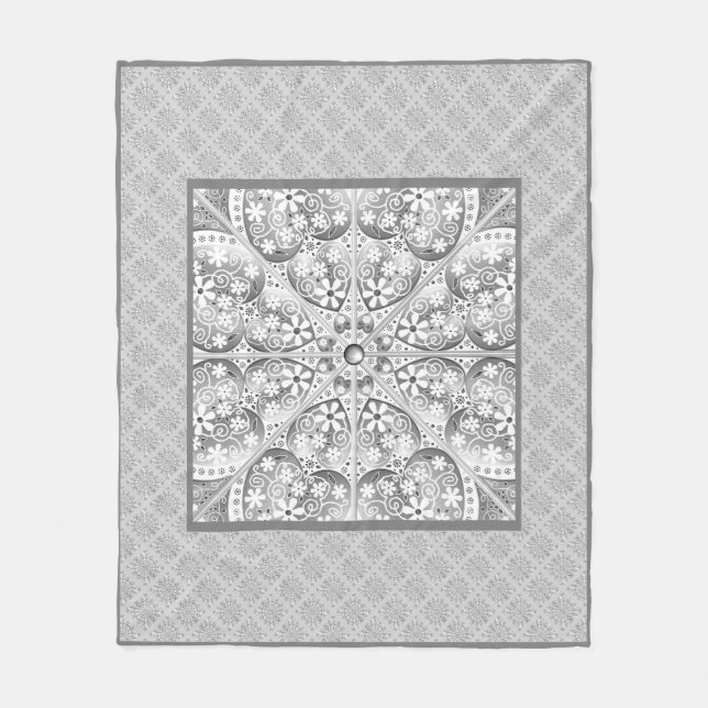 Keramik Lace Gray Fleecedecke (Vorderseite)