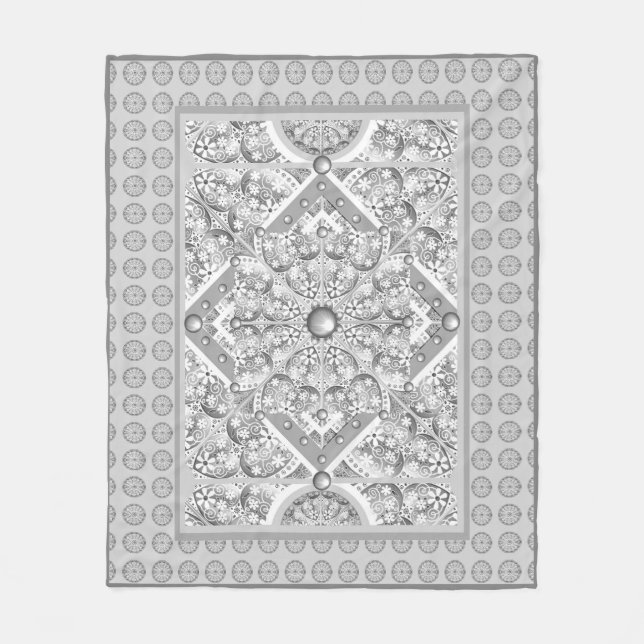 Keramik Lace Gray Fleecedecke (Vorderseite)