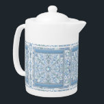 Keramik Lace Light Blue<br><div class="desc">Der Spitzendruck hat zu einem Keramik-Effekt für dieses feine Muster mit einigen Inlays von Perlen oder Cabochons (gezeichnet) hinzugefügt. Hier in hellblau, die einen romantischen Pastellstil verleiht, dieses Muster existiert auch in hellgrau, schwarz und blau von Griechenland in anderen meiner Sammlungen. Ein fein gefertigter und origineller Stil für eine hellblaue...</div>