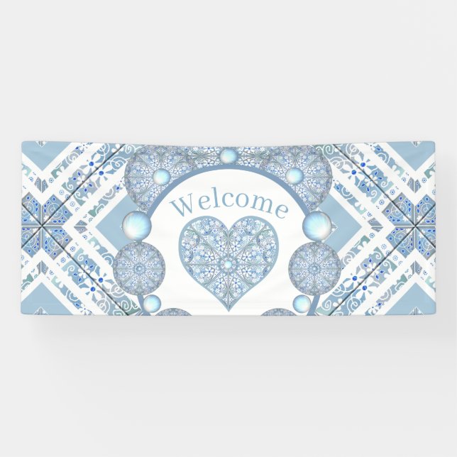 Keramik Lace Light Blue Banner (Horizontal)