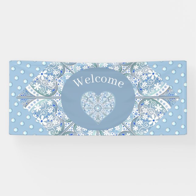 Keramik Lace Light Blue Banner (Horizontal)