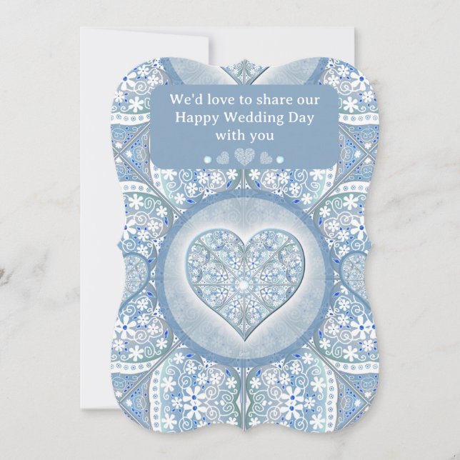 Keramik Lace Light Blue Einladung (Vorderseite)