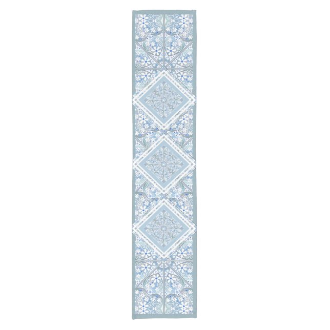 Keramik Lace Light Blue Kurzer Tischläufer (Vorderseite)