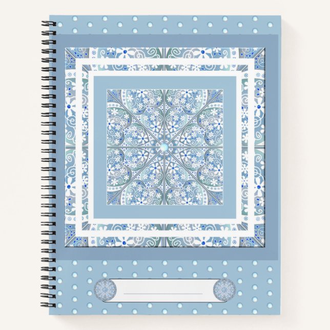 Keramik Lace Light Blue Notizbuch (Vorderseite)