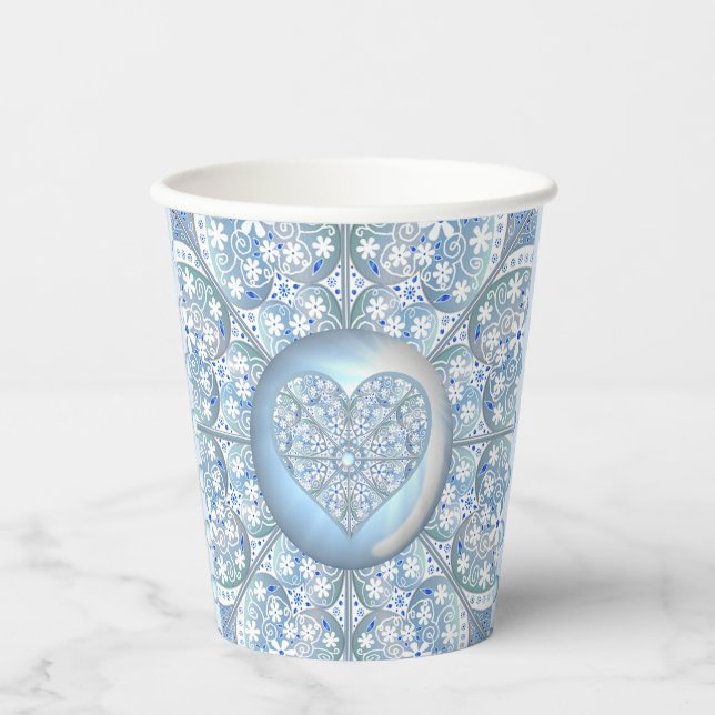 Keramik Lace Light Blue Pappbecher (Vorderseite)