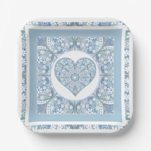 Keramik Lace Light Blue Pappteller