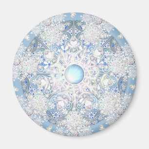 Keramik Lace Light Blue & Snowflake Magnet