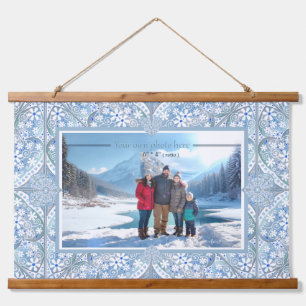 Keramik Lace Light Blue Wandteppich Mit Holzrahmen