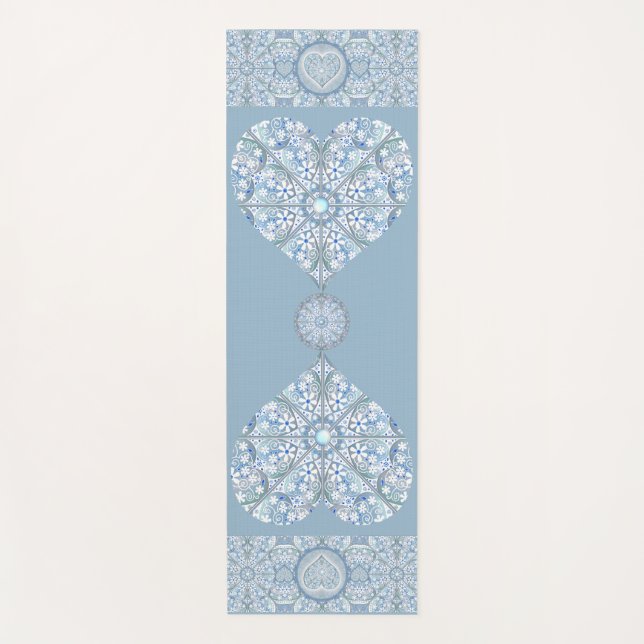 Keramik Lace Light Blue Yogamatte (Vorderseite)