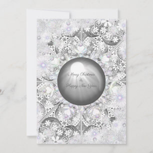 Keramik Lace Light Grau & Snowflakes Card Karte