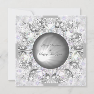 Keramik leicht grau & Schneeflocke Feiertagskarte