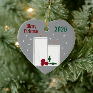 Keramik "Lighup the Season" Herzdekoration Ornament