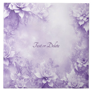 Keramik lila weiße Blume Fliese