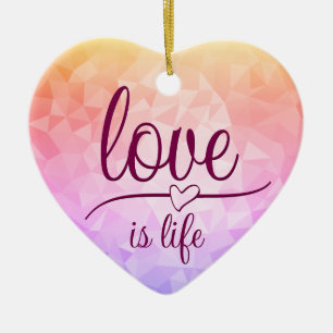 Keramik mit atemberaubendem rotem Herzen Keramik Ornament