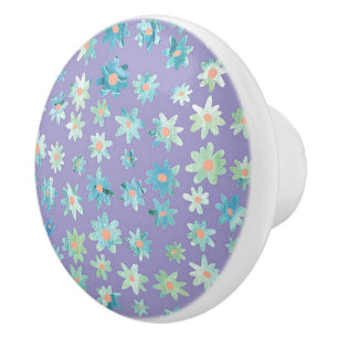 Keramik mit blauem und grünem Daisy Keramikknauf