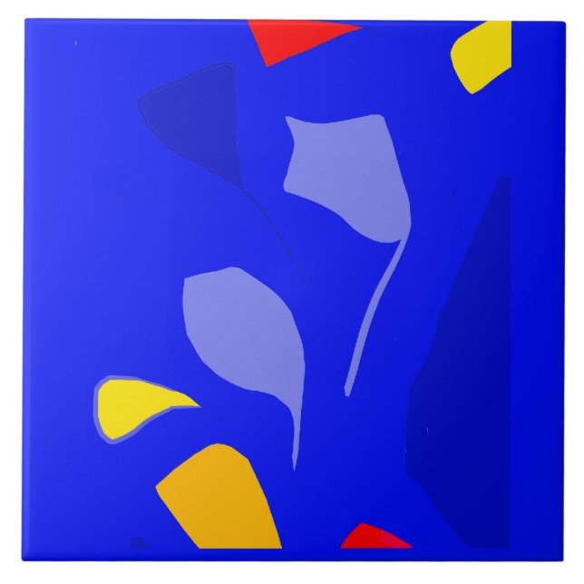 Keramik mit blauer Note, klein (4,25" x 4,25") Fliese (Vorderseite)