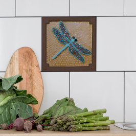 Keramik mit Drachenfliege Fliese