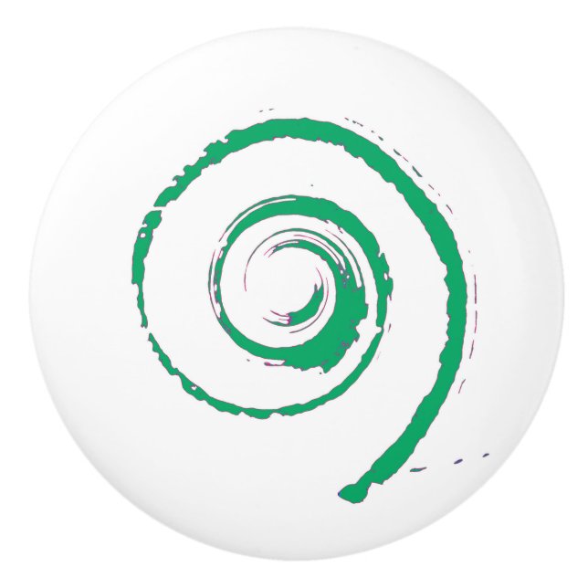 Keramik mit grünem Twirl Keramikknauf (Vorderseite)