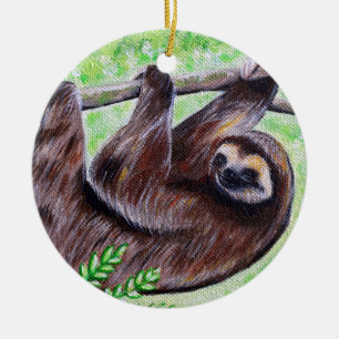 Keramik mit Sloth Painting Ornament